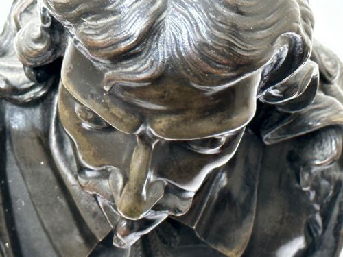 19TH CENTURY JOHN MILTON SCULPTURE SIGNED FRENCH ERNESTEUGNE HIOLLE - ADDITIONAL PHOTO 24