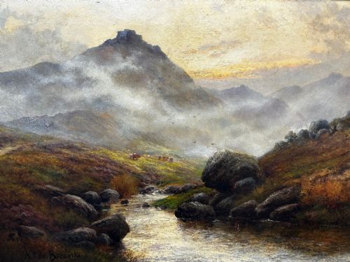 LARGE OIL PAINTING TAW MARSH DARTMOOR DEVON BY ALFRED DE BREANSKI JR - ADDITIONAL PHOTO 11