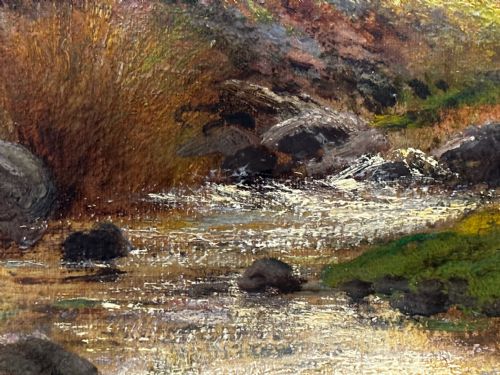 LARGE OIL PAINTING TAW MARSH DARTMOOR DEVON BY ALFRED DE BREANSKI JR - ADDITIONAL PHOTO 18