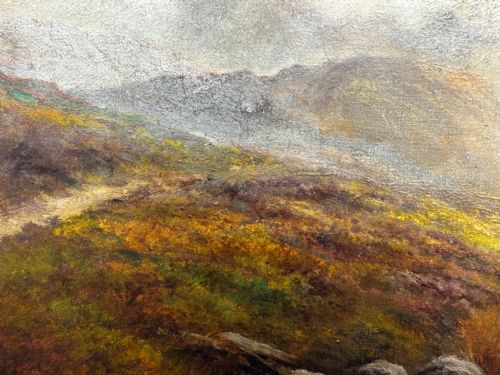 LARGE OIL PAINTING TAW MARSH DARTMOOR DEVON BY ALFRED DE BREANSKI JR - ADDITIONAL PHOTO 19