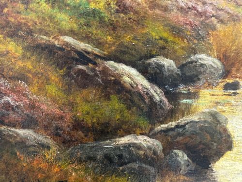 LARGE OIL PAINTING TAW MARSH DARTMOOR DEVON BY ALFRED DE BREANSKI JR - ADDITIONAL PHOTO 20