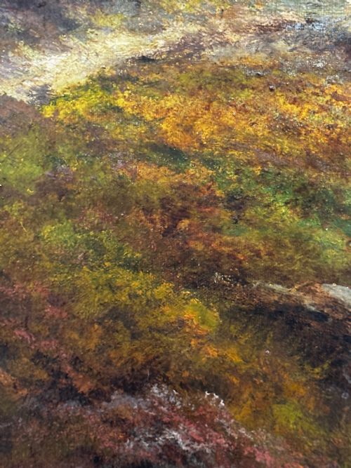 LARGE OIL PAINTING TAW MARSH DARTMOOR DEVON BY ALFRED DE BREANSKI JR - ADDITIONAL PHOTO 21