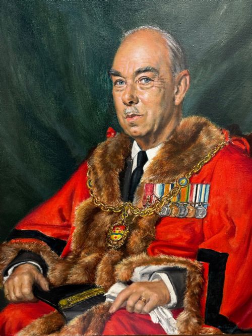 PORTRAIT MAYOR MAIDSTONE KENT RED COAT ROBES SIGNED BERNARD HAILSTONE - ADDITIONAL PHOTO 10