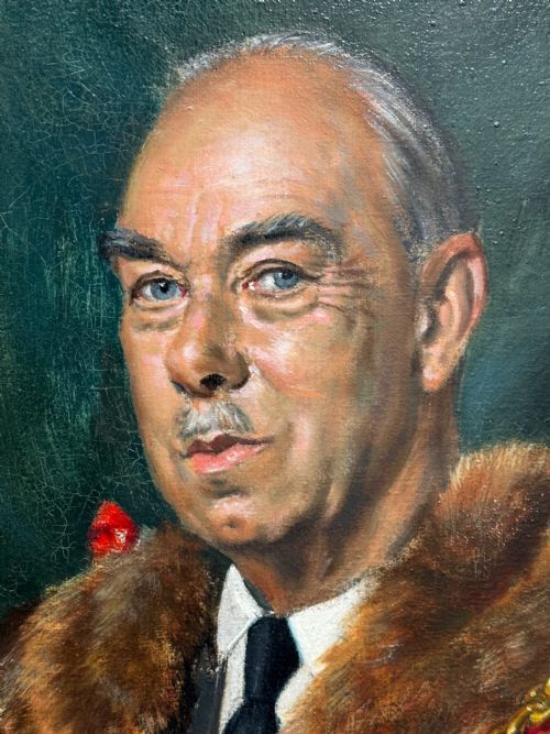 PORTRAIT MAYOR MAIDSTONE KENT RED COAT ROBES SIGNED BERNARD HAILSTONE - ADDITIONAL PHOTO 19