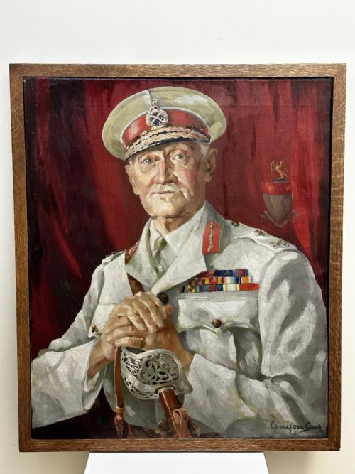 OIL PAINTING MILITARY MAJOR GENERAL BRITISH RAJ INDIAN ARMY OFFICER - ADDITIONAL PHOTO 1