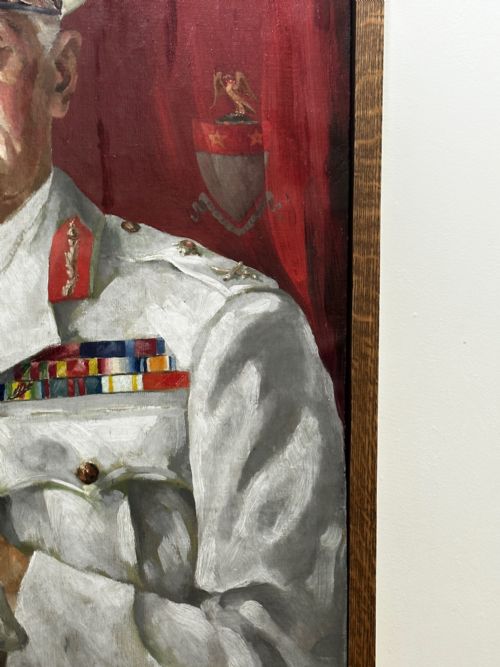 OIL PAINTING MILITARY MAJOR GENERAL BRITISH RAJ INDIAN ARMY OFFICER - ADDITIONAL PHOTO 4