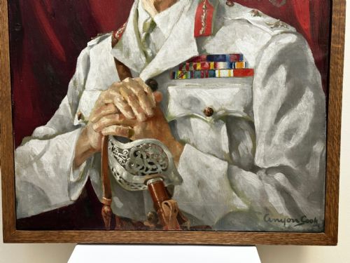 OIL PAINTING MILITARY MAJOR GENERAL BRITISH RAJ INDIAN ARMY OFFICER - ADDITIONAL PHOTO 5