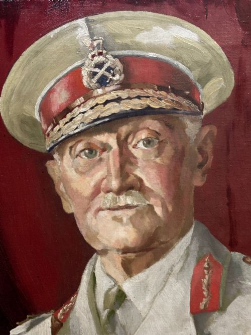 OIL PAINTING MILITARY MAJOR GENERAL BRITISH RAJ INDIAN ARMY OFFICER - ADDITIONAL PHOTO 20