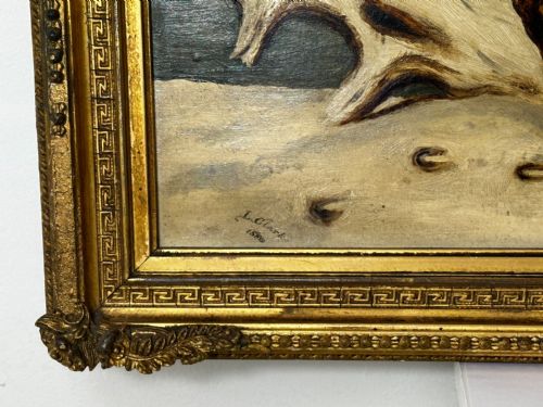 OIL PAINTING WINTER MONARCH STARLIT SKY FOLLOWER CLARENCE HENRY ROE - ADDITIONAL PHOTO 7
