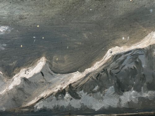 OIL PAINTING WINTER MONARCH STARLIT SKY FOLLOWER CLARENCE HENRY ROE - ADDITIONAL PHOTO 12