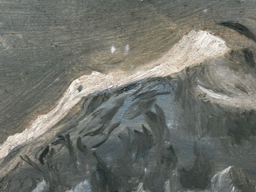 OIL PAINTING WINTER MONARCH STARLIT SKY FOLLOWER CLARENCE HENRY ROE - ADDITIONAL PHOTO 14