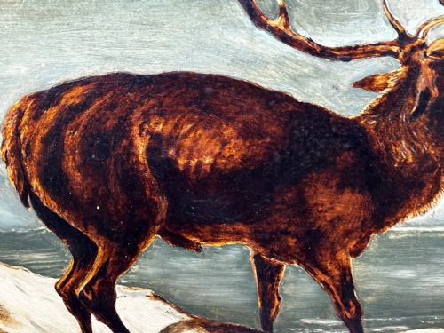 OIL PAINTING WINTER MONARCH STARLIT SKY FOLLOWER CLARENCE HENRY ROE - ADDITIONAL PHOTO 16