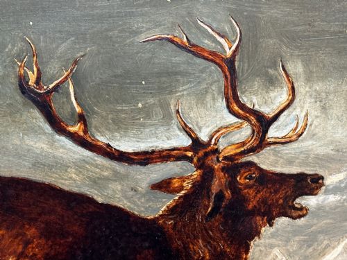 OIL PAINTING WINTER MONARCH STARLIT SKY FOLLOWER CLARENCE HENRY ROE - ADDITIONAL PHOTO 17