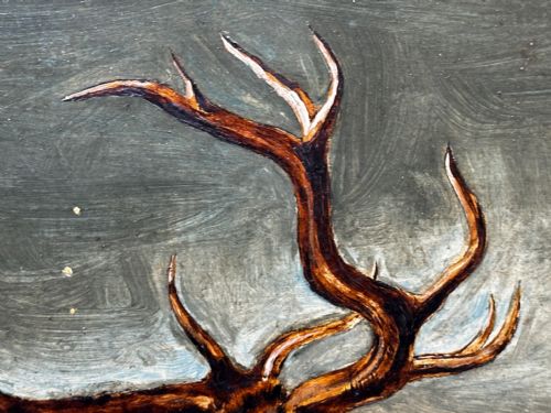 OIL PAINTING WINTER MONARCH STARLIT SKY FOLLOWER CLARENCE HENRY ROE - ADDITIONAL PHOTO 19