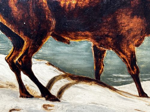 OIL PAINTING WINTER MONARCH STARLIT SKY FOLLOWER CLARENCE HENRY ROE - ADDITIONAL PHOTO 23