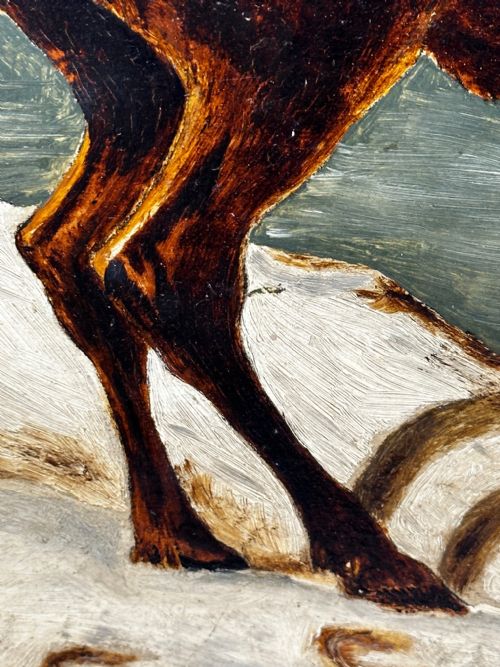 OIL PAINTING WINTER MONARCH STARLIT SKY FOLLOWER CLARENCE HENRY ROE - ADDITIONAL PHOTO 24