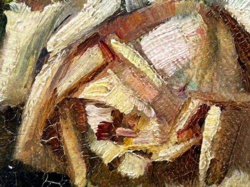 OIL PAINTING GARDEN ROSES BY ERNEST HIGGINS RIGG STAITHES GROUP - ADDITIONAL PHOTO 12