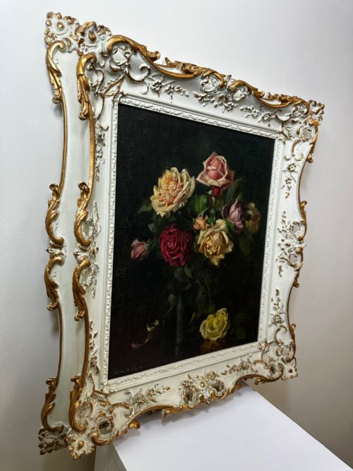 OIL PAINTING GARDEN ROSES BY ERNEST HIGGINS RIGG STAITHES GROUP - ADDITIONAL PHOTO 15