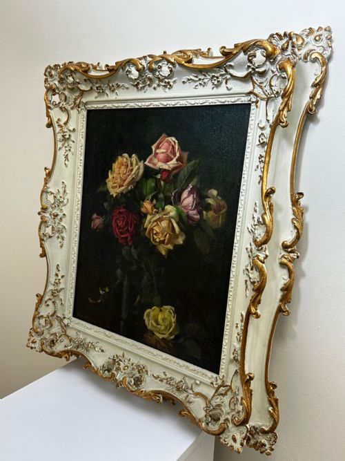 OIL PAINTING GARDEN ROSES BY ERNEST HIGGINS RIGG STAITHES GROUP - ADDITIONAL PHOTO 16
