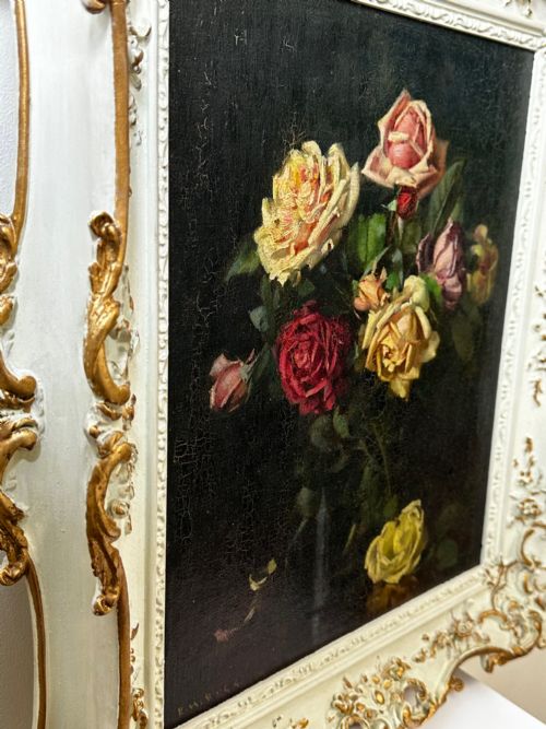 OIL PAINTING GARDEN ROSES BY ERNEST HIGGINS RIGG STAITHES GROUP - ADDITIONAL PHOTO 18