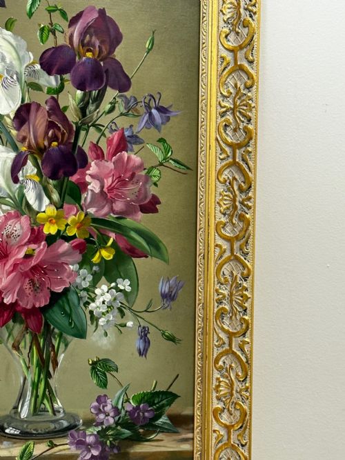 OIL PAINTING FLOWERS LILIES IRISES LILACS HIBISCUS BY ALBERT WILLIAMS - ADDITIONAL PHOTO 2
