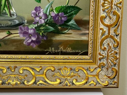 OIL PAINTING FLOWERS LILIES IRISES LILACS HIBISCUS BY ALBERT WILLIAMS - ADDITIONAL PHOTO 6