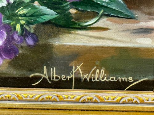 OIL PAINTING FLOWERS LILIES IRISES LILACS HIBISCUS BY ALBERT WILLIAMS - ADDITIONAL PHOTO 7