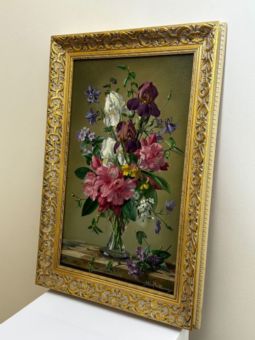 OIL PAINTING FLOWERS LILIES IRISES LILACS HIBISCUS BY ALBERT WILLIAMS - ADDITIONAL PHOTO 10