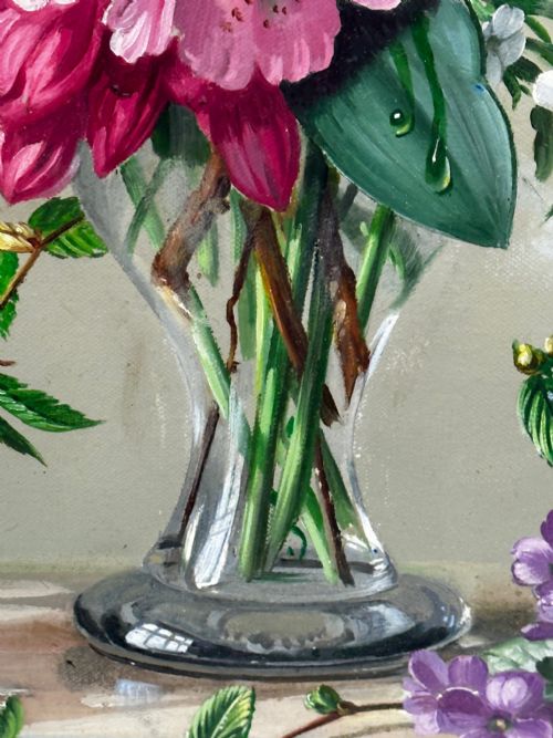 OIL PAINTING FLOWERS LILIES IRISES LILACS HIBISCUS BY ALBERT WILLIAMS - ADDITIONAL PHOTO 15