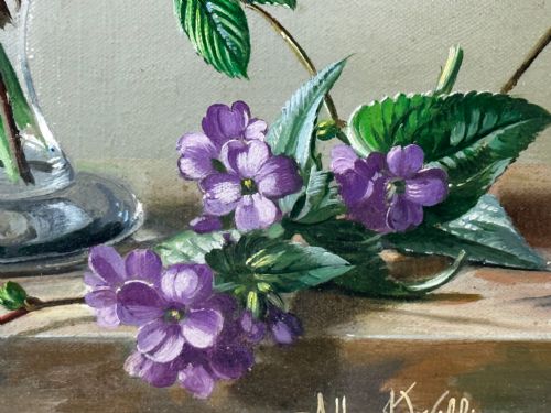 OIL PAINTING FLOWERS LILIES IRISES LILACS HIBISCUS BY ALBERT WILLIAMS - ADDITIONAL PHOTO 17