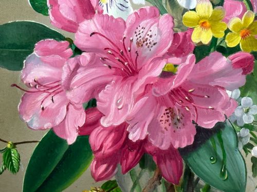 OIL PAINTING FLOWERS LILIES IRISES LILACS HIBISCUS BY ALBERT WILLIAMS - ADDITIONAL PHOTO 21