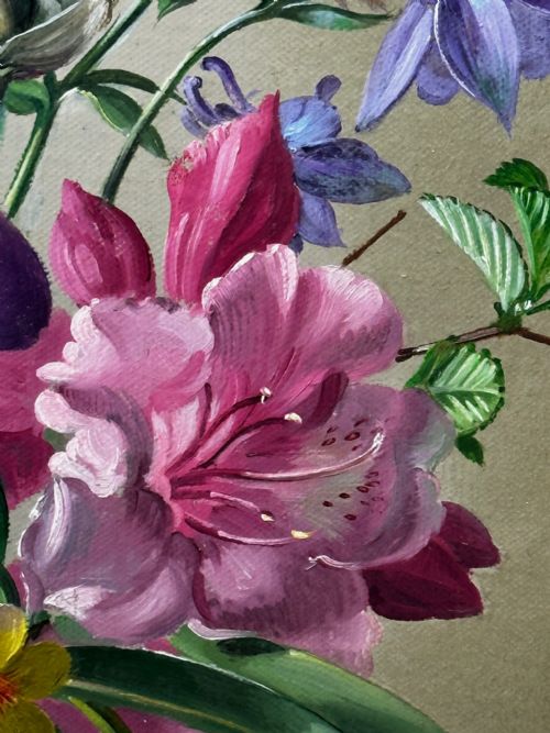OIL PAINTING FLOWERS LILIES IRISES LILACS HIBISCUS BY ALBERT WILLIAMS - ADDITIONAL PHOTO 24