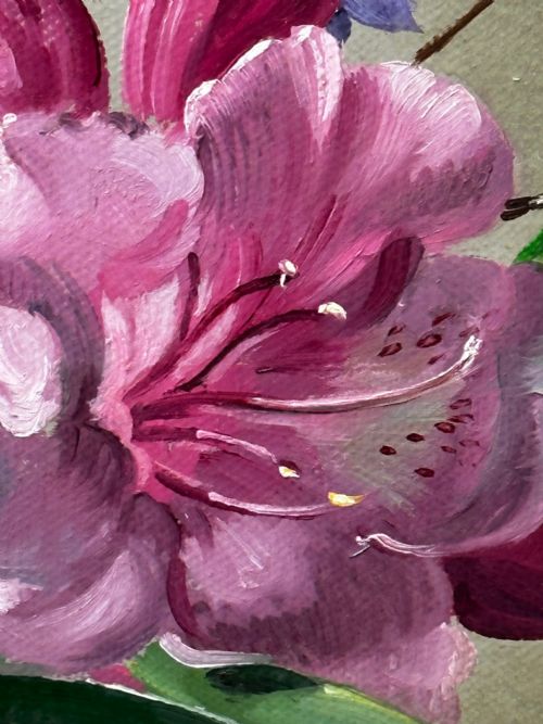OIL PAINTING FLOWERS LILIES IRISES LILACS HIBISCUS BY ALBERT WILLIAMS - ADDITIONAL PHOTO 25
