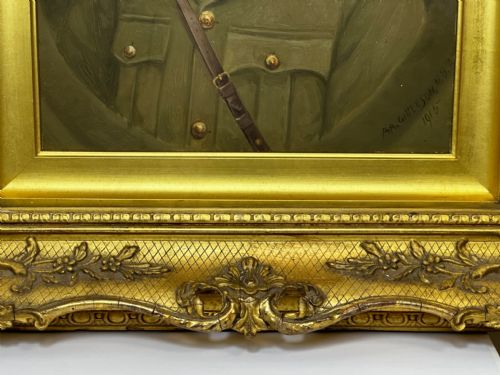 WW1 OIL PAINTING PORTRAIT YOUNG GENTLEMEN BRITISH ARMY SOLDIER C1915 - ADDITIONAL PHOTO 4