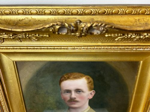 WW1 OIL PAINTING PORTRAIT YOUNG GENTLEMEN BRITISH ARMY SOLDIER C1915 - ADDITIONAL PHOTO 26