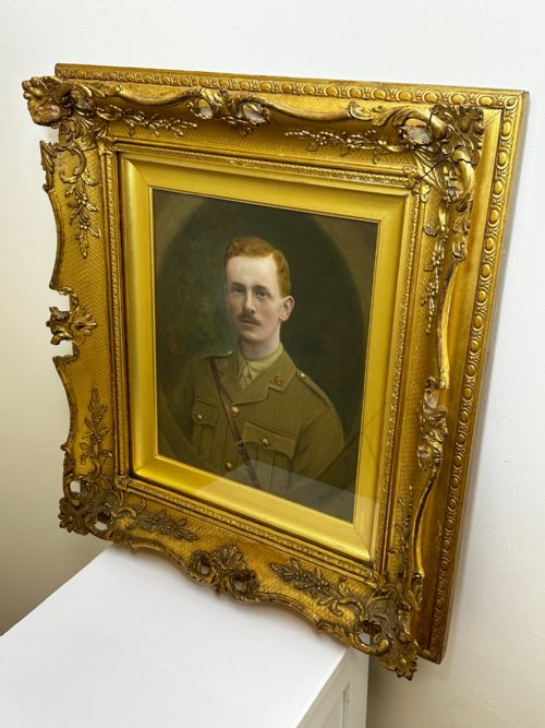 WW1 OIL PAINTING PORTRAIT YOUNG GENTLEMEN BRITISH ARMY SOLDIER C1915 - ADDITIONAL PHOTO 28