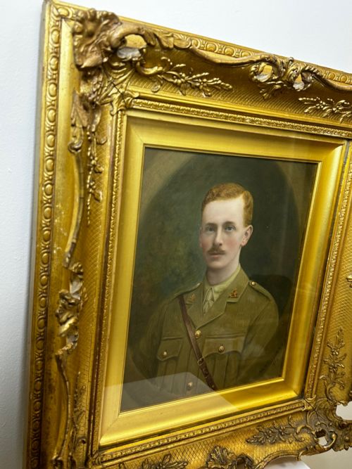 WW1 OIL PAINTING PORTRAIT YOUNG GENTLEMEN BRITISH ARMY SOLDIER C1915 - ADDITIONAL PHOTO 29