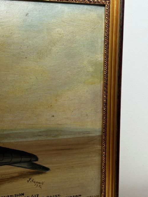 OIL PAINTING CHAMPION BIRD REPETITION PIGEON BY J BROWN BRED RACED - ADDITIONAL PHOTO 2