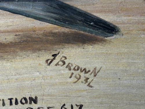 OIL PAINTING CHAMPION BIRD REPETITION PIGEON BY J BROWN BRED RACED - ADDITIONAL PHOTO 9