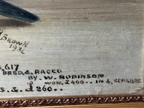 OIL PAINTING CHAMPION BIRD REPETITION PIGEON BY J BROWN BRED RACED - ADDITIONAL PHOTO 11
