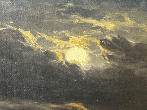OIL PAINTING MARINE SHIP SAILING BY MOONLIGHT BY JOHN DAVIDSON LIDDELL - ADDITIONAL PHOTO 12