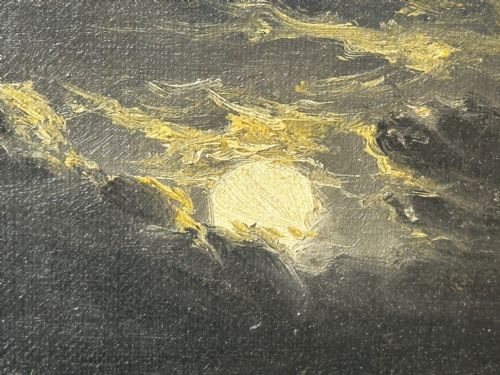 OIL PAINTING MARINE SHIP SAILING BY MOONLIGHT BY JOHN DAVIDSON LIDDELL - ADDITIONAL PHOTO 13