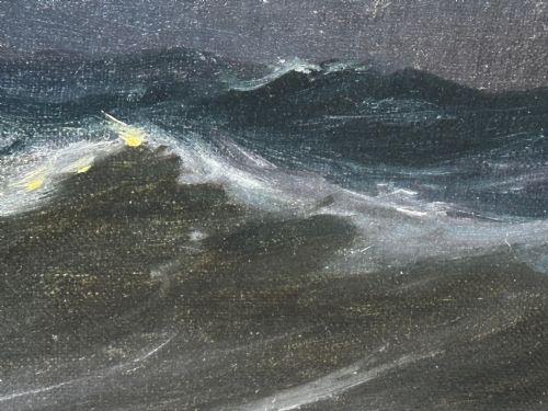 OIL PAINTING MARINE SHIP SAILING BY MOONLIGHT BY JOHN DAVIDSON LIDDELL - ADDITIONAL PHOTO 15