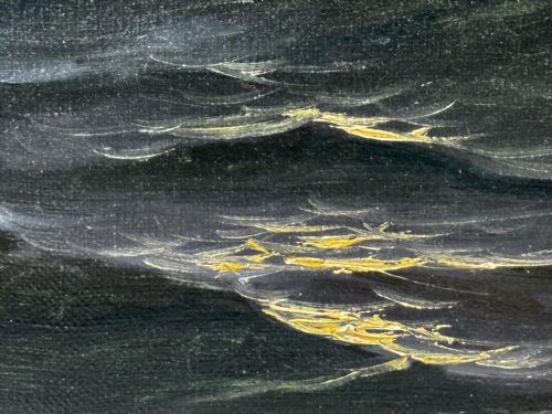 OIL PAINTING MARINE SHIP SAILING BY MOONLIGHT BY JOHN DAVIDSON LIDDELL - ADDITIONAL PHOTO 17
