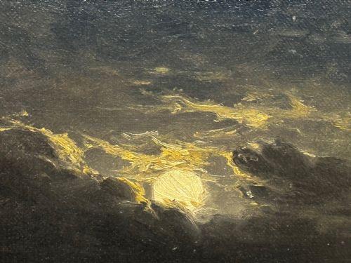 OIL PAINTING MARINE SHIP SAILING BY MOONLIGHT BY JOHN DAVIDSON LIDDELL - ADDITIONAL PHOTO 20