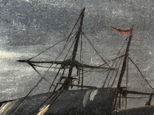 OIL PAINTING MARINE SHIP SAILING BY MOONLIGHT BY JOHN DAVIDSON LIDDELL - ADDITIONAL PHOTO 28