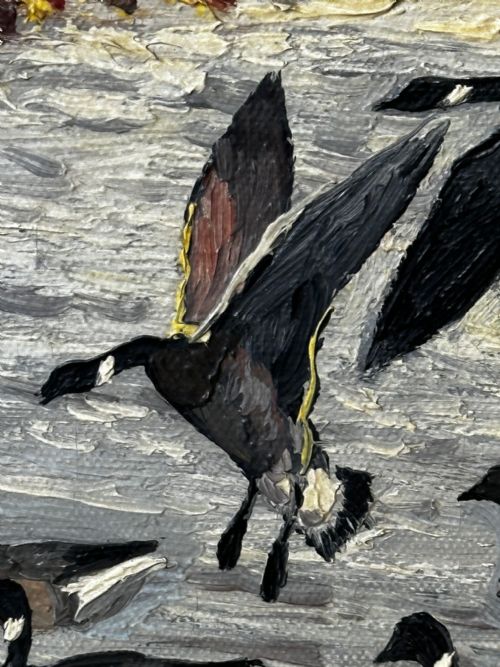 OIL PAINTING BRENT GEESE BRANCASTER STAITHE WETLANDS BY HUGH MONAHAN - ADDITIONAL PHOTO 15