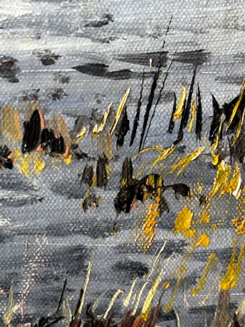 OIL PAINTING BRENT GEESE BRANCASTER STAITHE WETLANDS BY HUGH MONAHAN - ADDITIONAL PHOTO 22