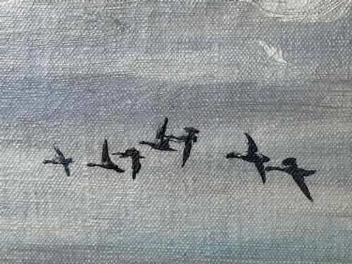OIL PAINTING BRENT GEESE BRANCASTER STAITHE WETLANDS BY HUGH MONAHAN - ADDITIONAL PHOTO 23