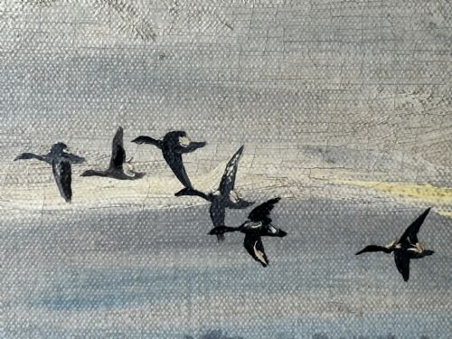OIL PAINTING BRENT GEESE BRANCASTER STAITHE WETLANDS BY HUGH MONAHAN - ADDITIONAL PHOTO 24